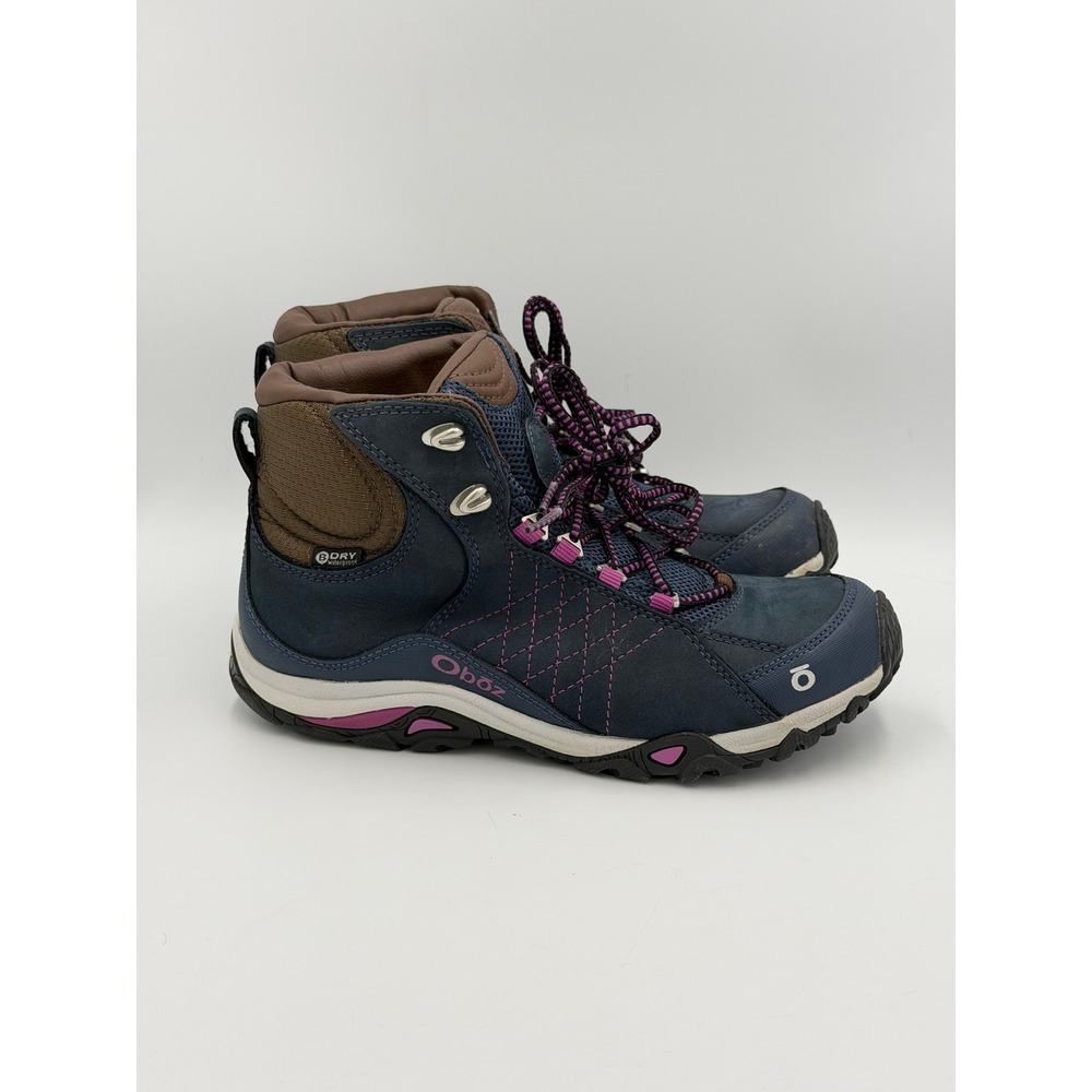 Oboz Bridger Mid B-DRY Boots Womens 7 Blue Waterproof‎ Hiking Leather
